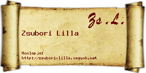 Zsubori Lilla névjegykártya